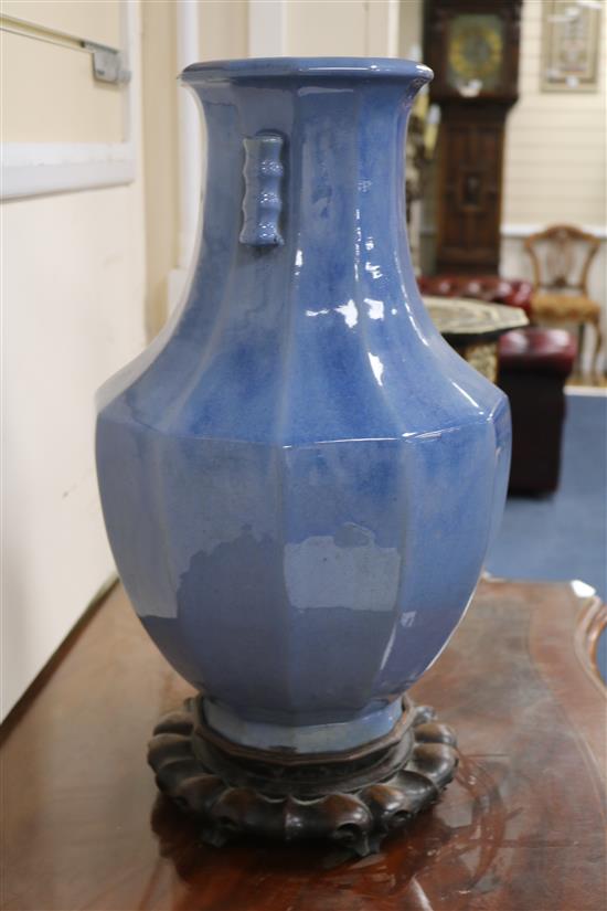 A large Chinese powder blue vase